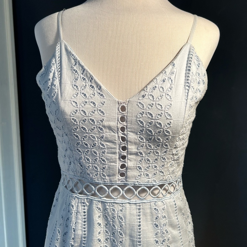 Pale baby blue eyelet dress
